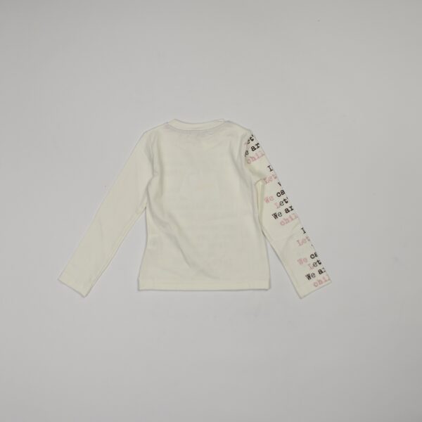 maglia maniche lunghe people panna con scritte