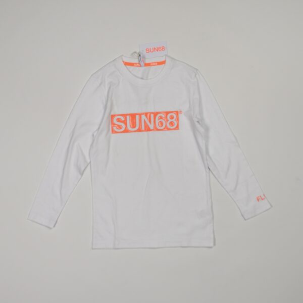 maglia a maniche lunghe bianca sun68