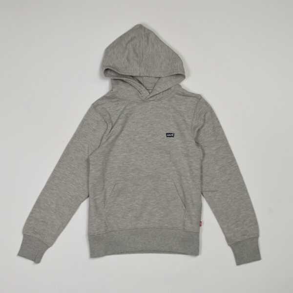 felpa grigia levi's con tascone e cappuccio leggera in cotone.